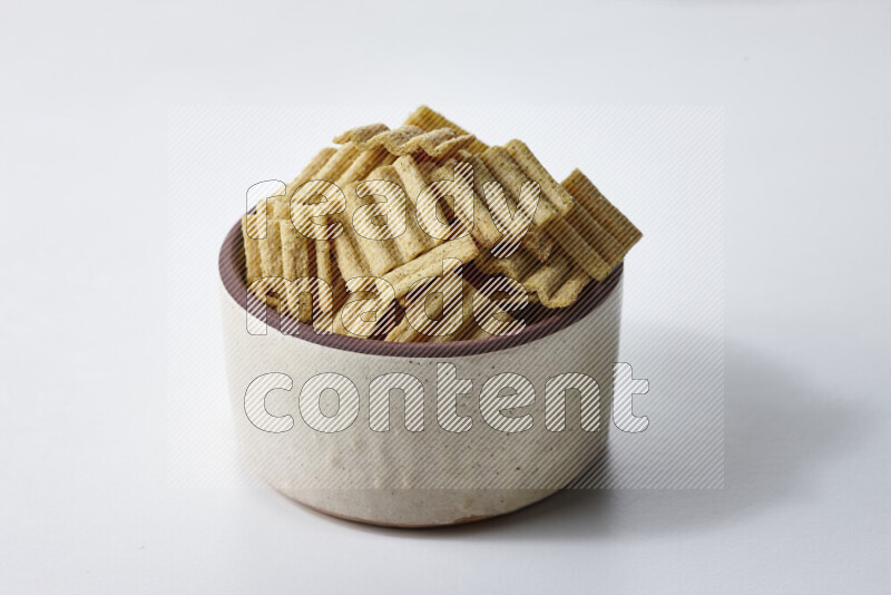 Crackers snacks on white background