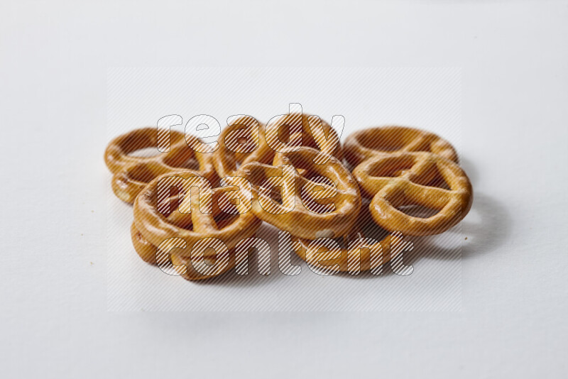 Pretzels snacks on white background