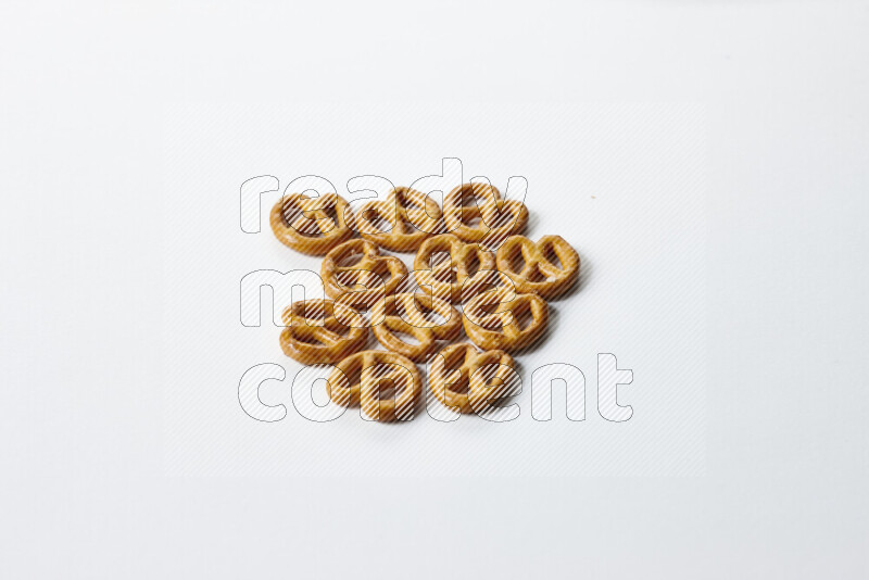 Pretzels snacks on white background