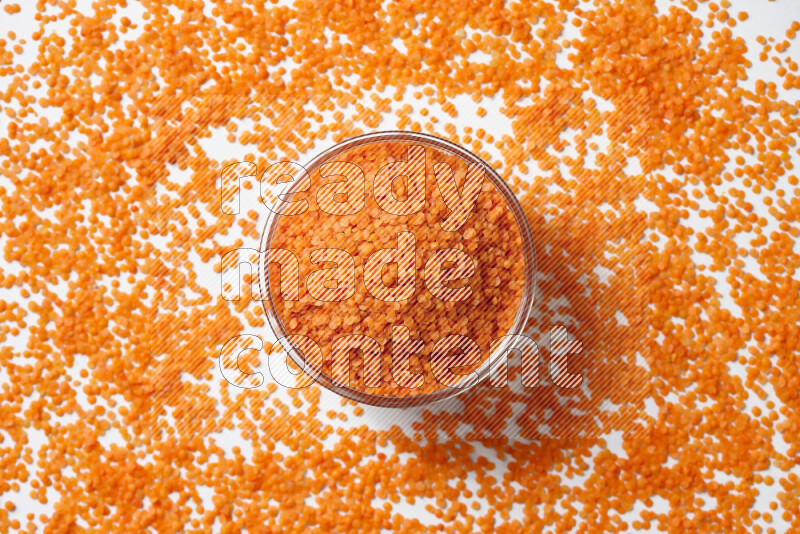 Lentils on white background