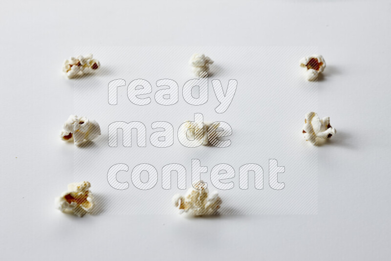 Popcorn snacks on white background