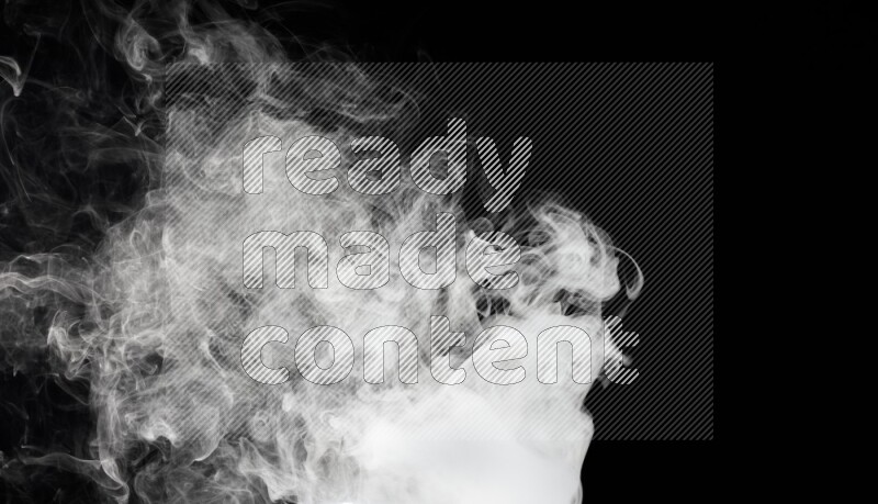 irregular white smoke on black background.