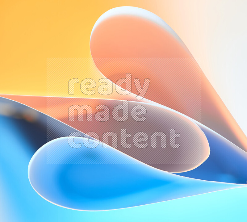 An abstract art of paper folded into smooth curves in blue and yellow gradients