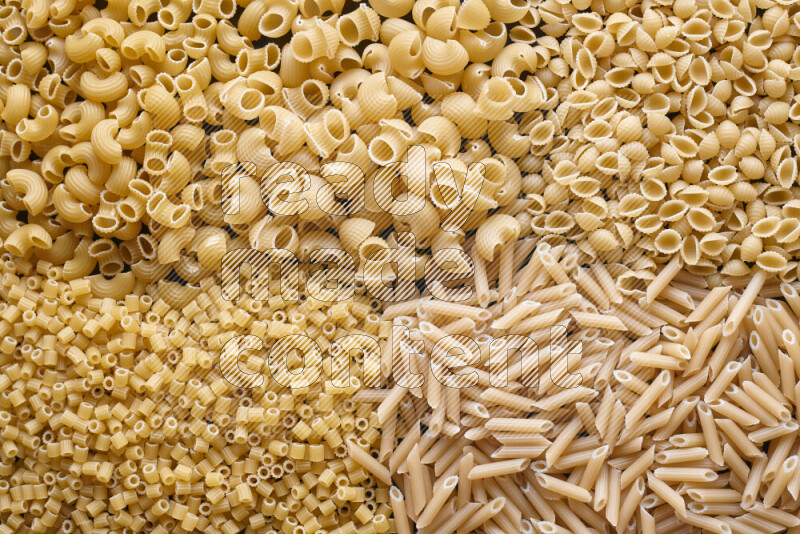 5 types of pasta filling the frame