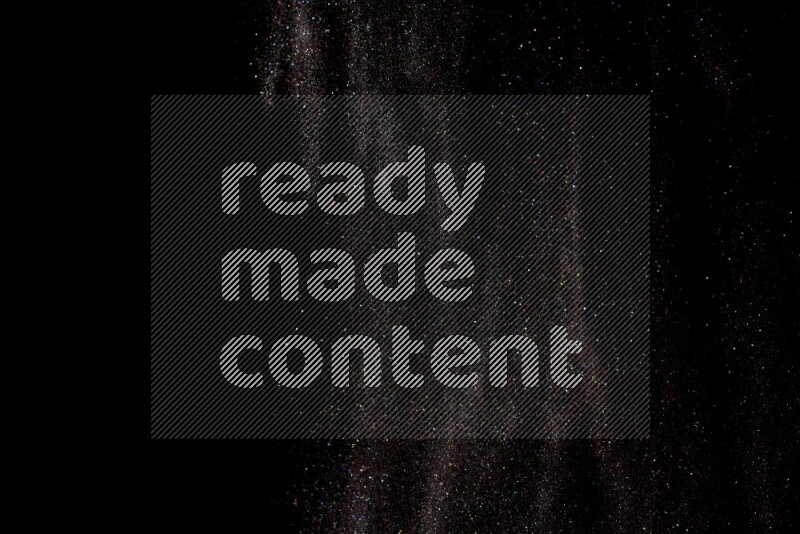 Multicolored glitter powder isolated on black background