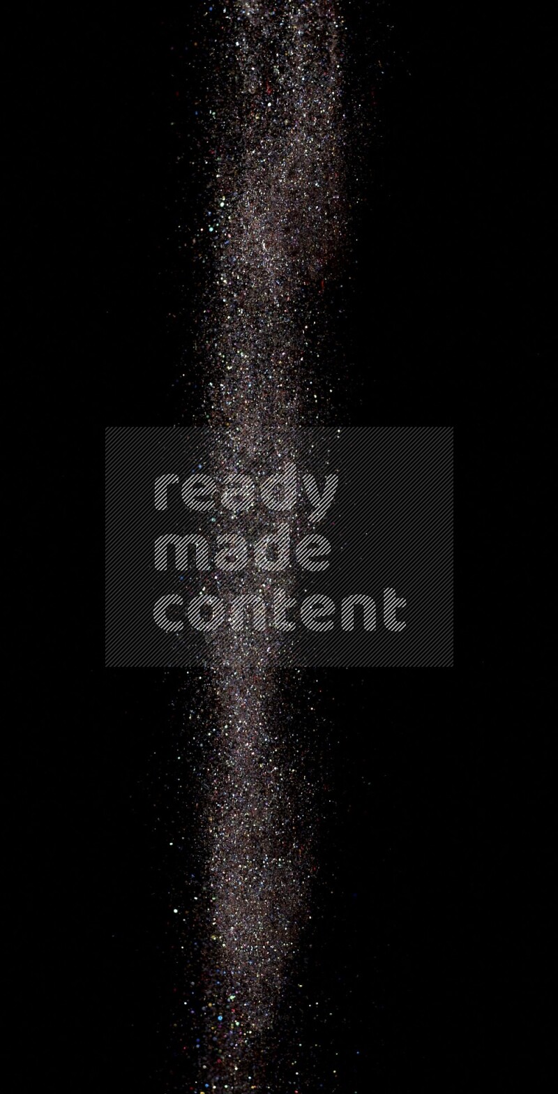 Multicolored glitter powder isolated on black background