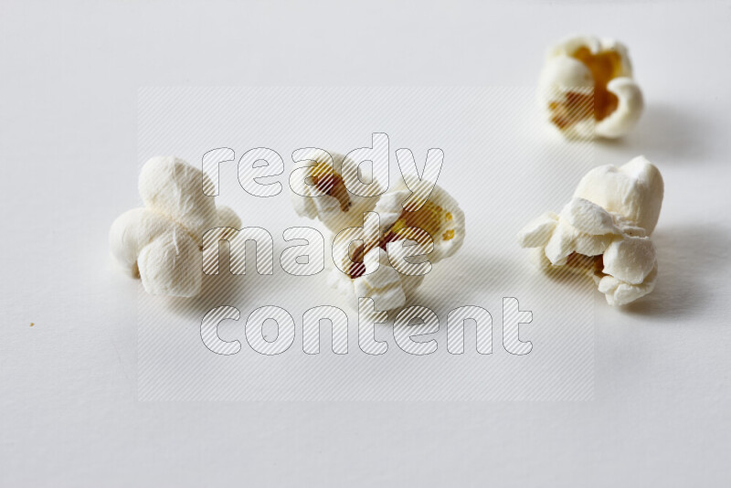Popcorn snacks on white background
