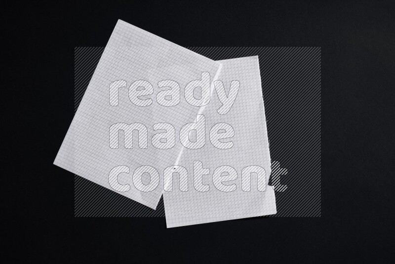 Notebook sheet on black background