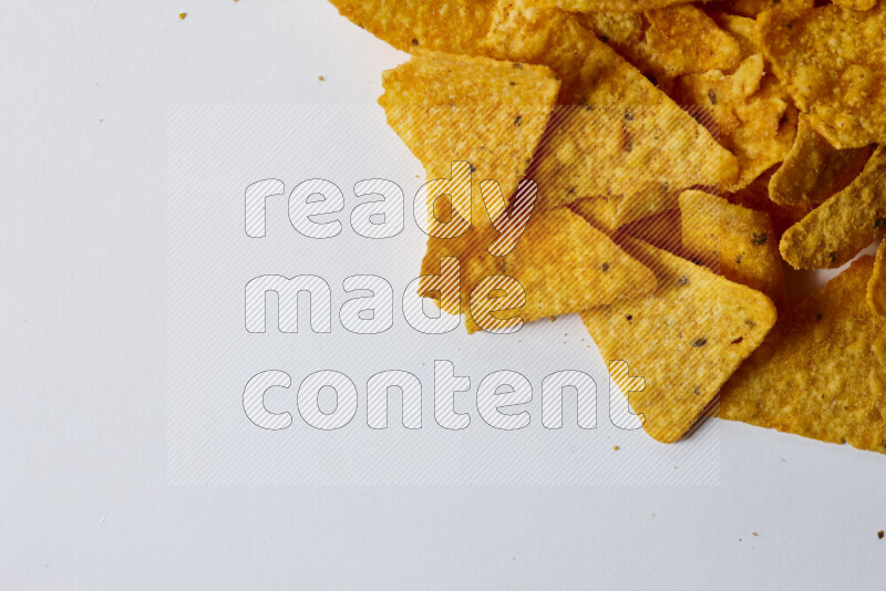 Nachos snacks on white background