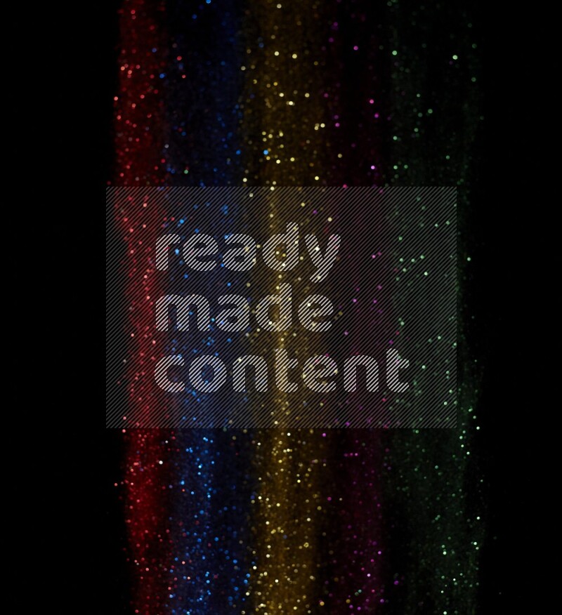 Multicolored glitter powder isolated on black background