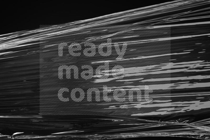Plastic wrap texture on black background