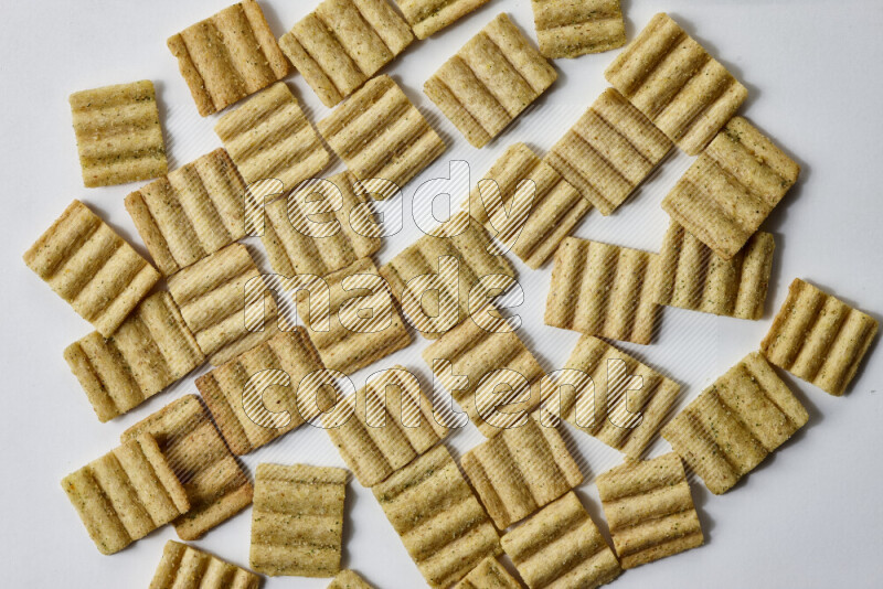 Crackers snacks on white background