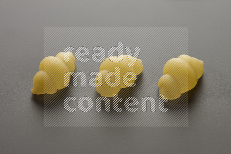 Snails pasta on grey background