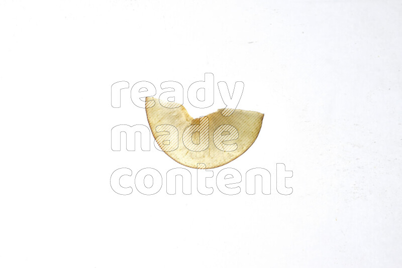 Peach slices on illuminated white background