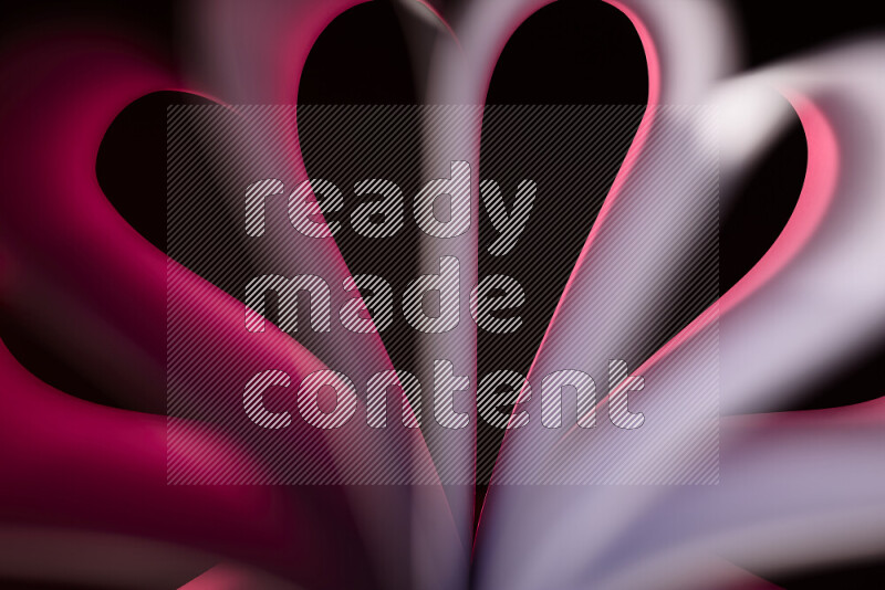 فن تجريدي يعرض منحنيات وتدرجات اللون الوردي مكونه بضوء ملون