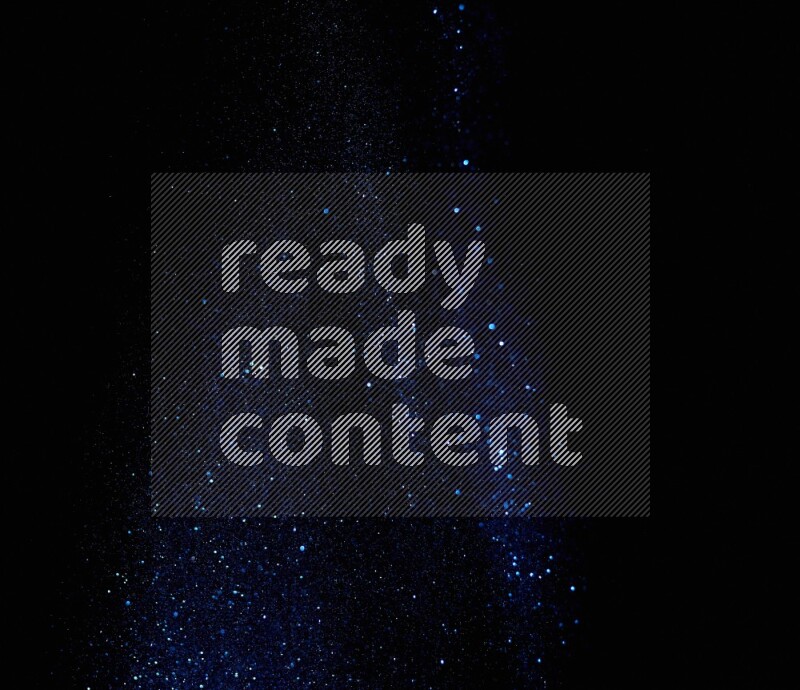 Blue glitter powder isolated on black background