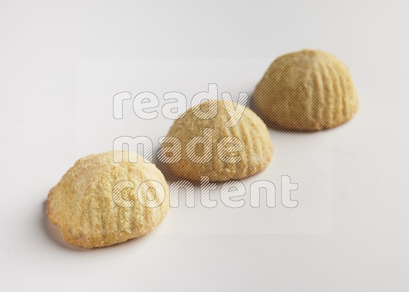 Three Pieces of Maamoul direct on white background