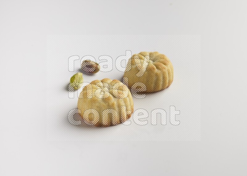 Two Pieces of Maamoul direct on white background