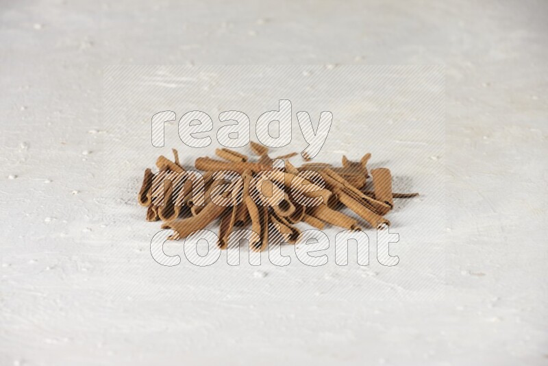 Cinnamon sticks in different angles on white background