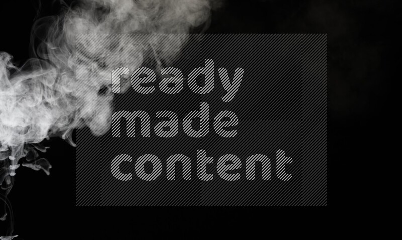 irregular white smoke on black background.