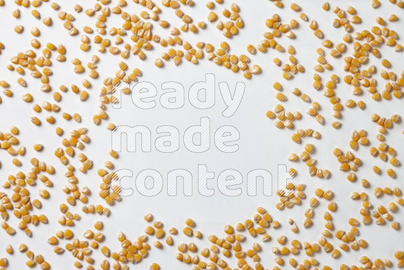 Dry Corn Kernels on white background