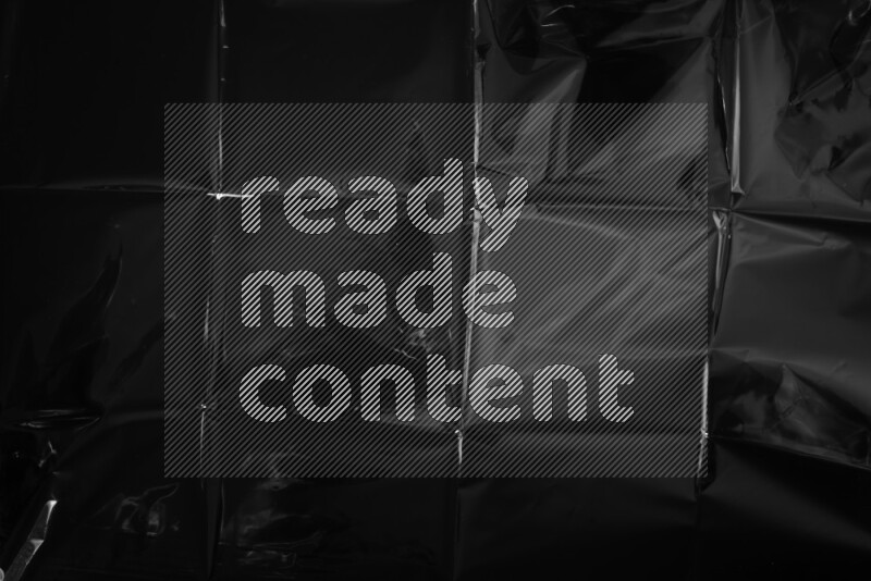 Plastic wrap texture on black background