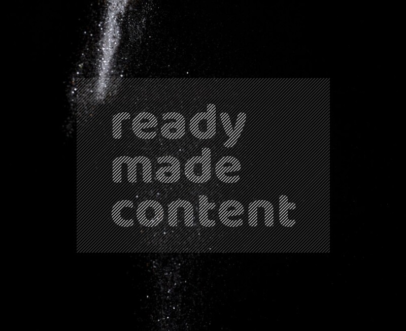 Silver glitter powder isolated on black background