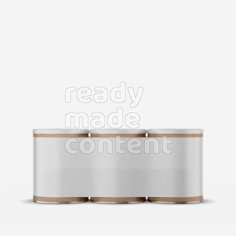Set of Kraft paper tube mockup with plastic cap isolated on white background 3d rendering