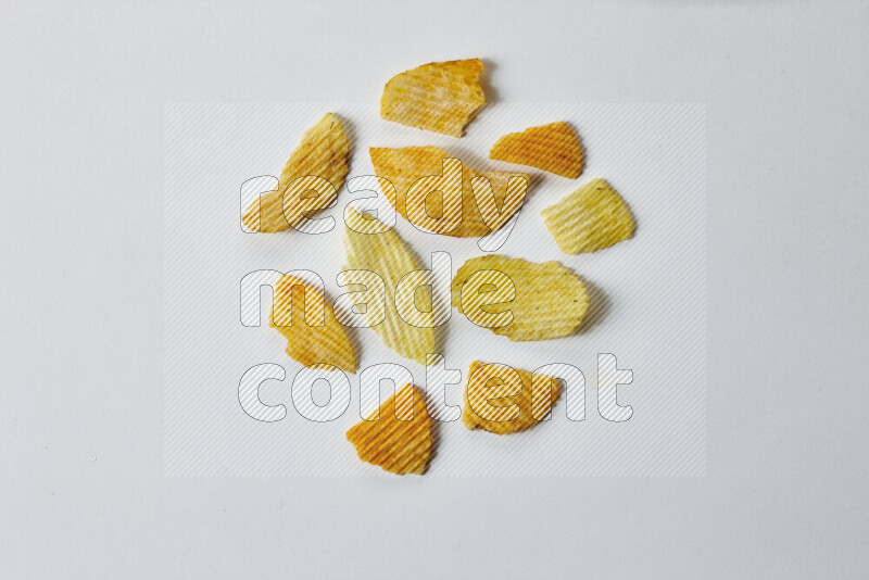 Chips snacks on white background