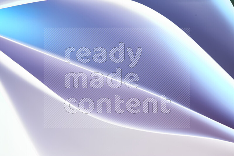 This image showcases an abstract paper art composition with paper curves in blue and white gradients created by colored light