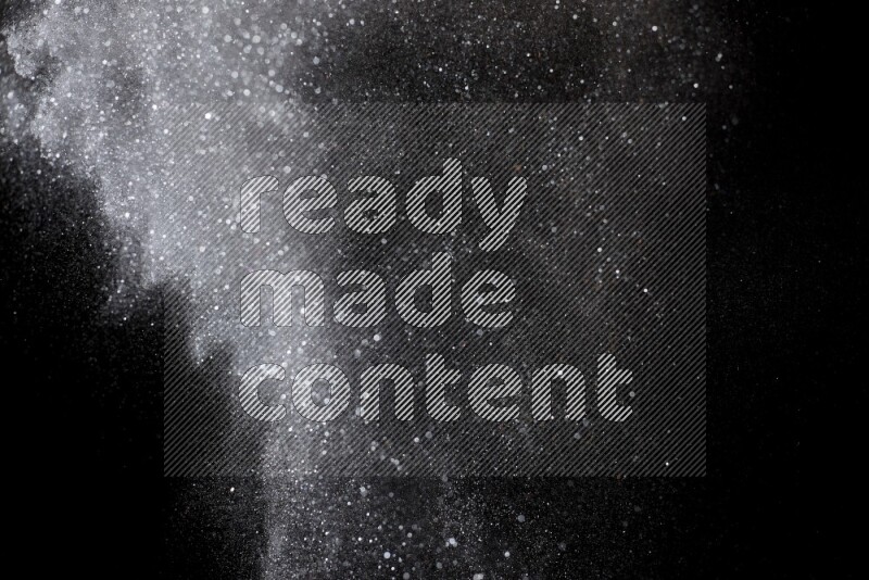 Silver glitter powder isolated on black background