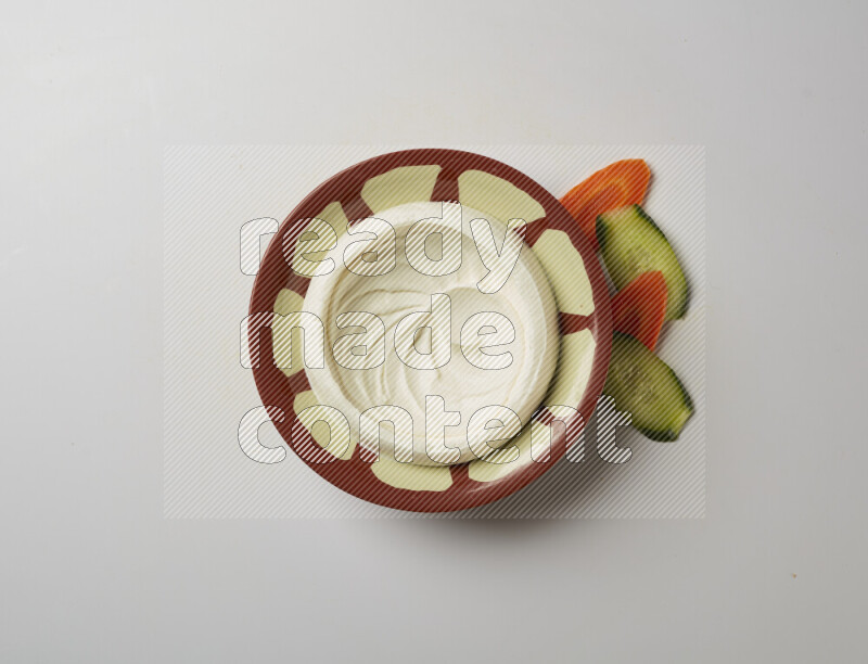 Plain Lebnah in a traditional plate on a white background