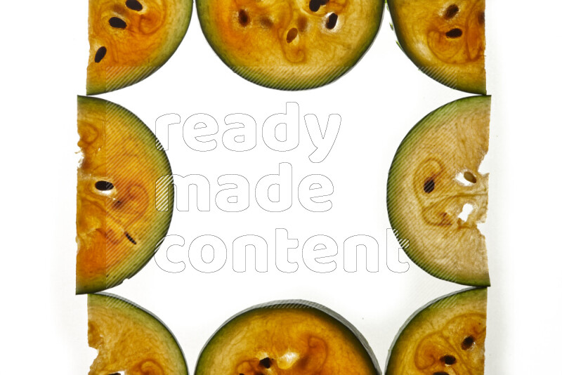 Watermelon slices on illuminated white background