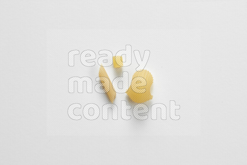 Different pasta types on white background