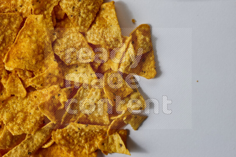 Nachos snacks on white background