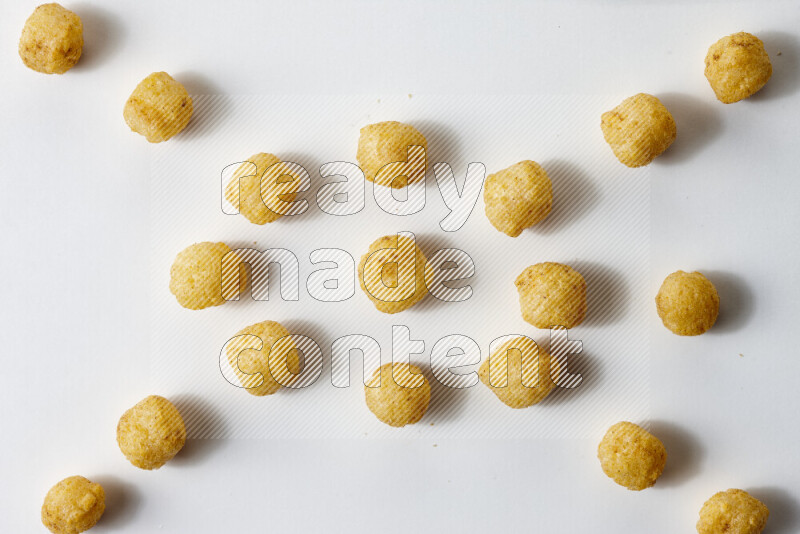 Puffs snacks on white background