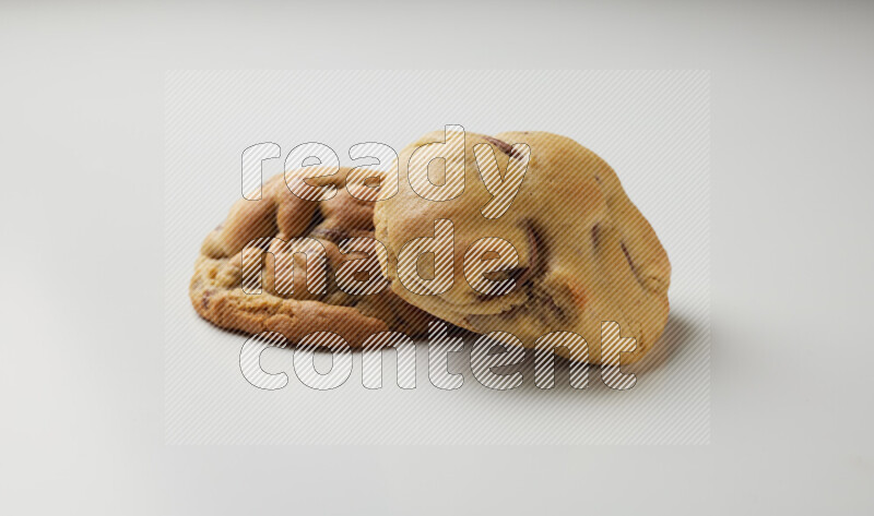 chocolate chip cookies on a white background