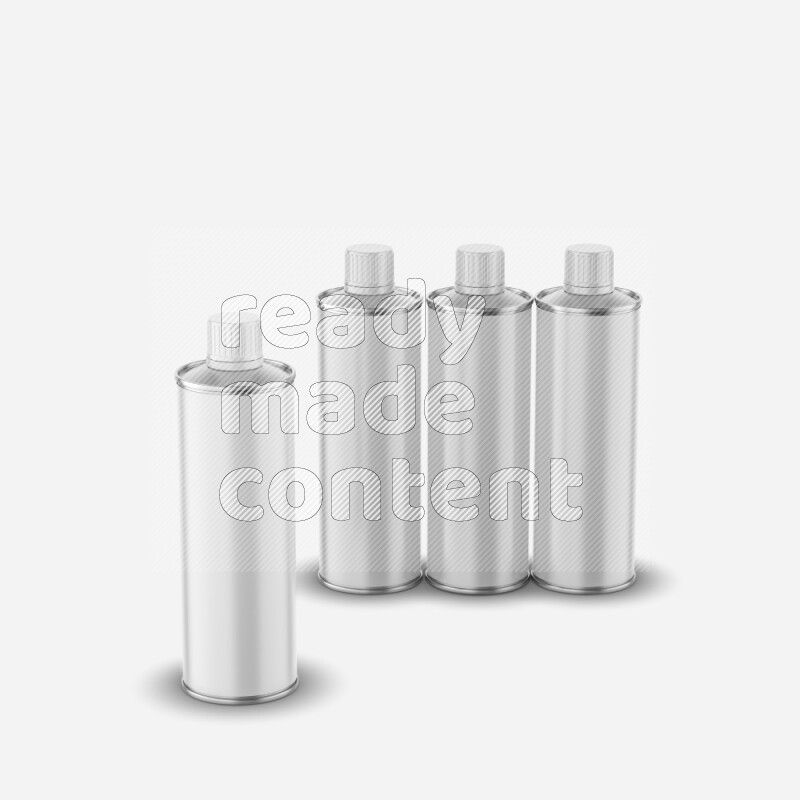 Metallic tin can mockup with label and screw top cap isolated on white background 3d rendering