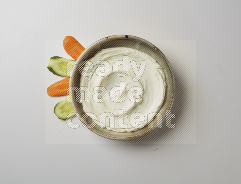Plain Lebnah  in a grey pottery plate on a white background