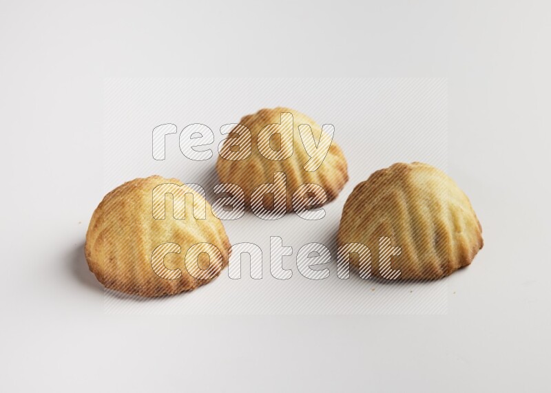 Three Pieces of Maamoul direct on white background