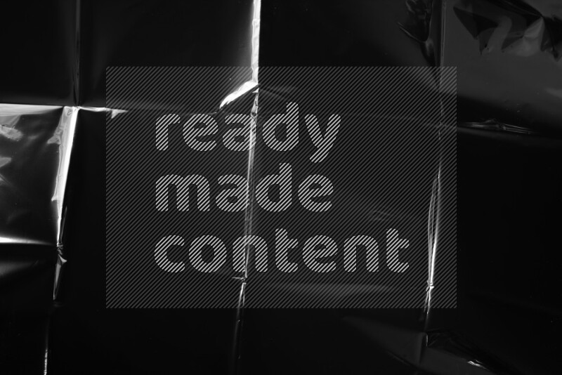 Plastic wrap texture on black background