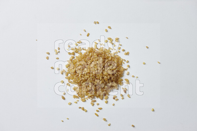 Coarse bulgur on white background