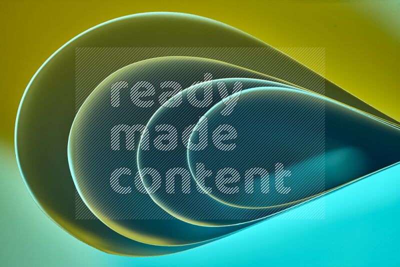 فن تجريدي لورق مطوي على شكل منحنيات ناعمة بتدرجات اللون الأخضر