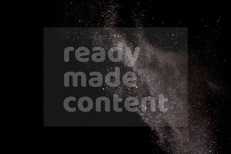 Multicolored glitter powder isolated on black background