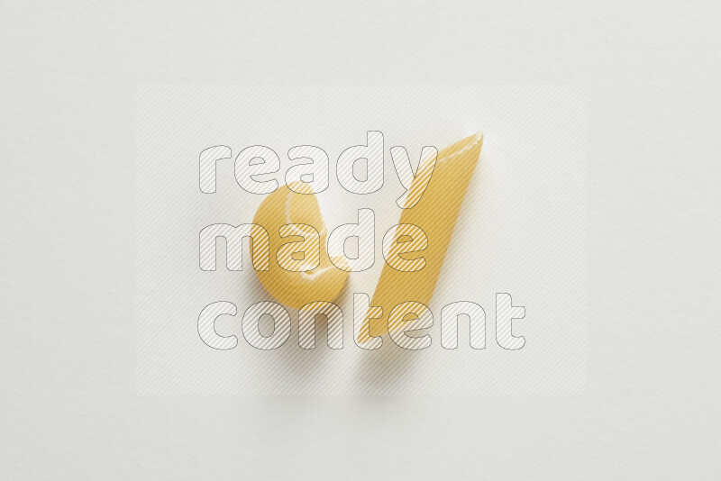 Different pasta types on white background