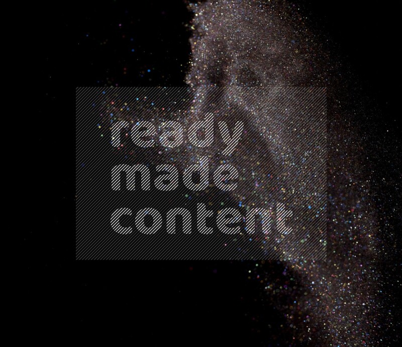 Multicolored glitter powder isolated on black background