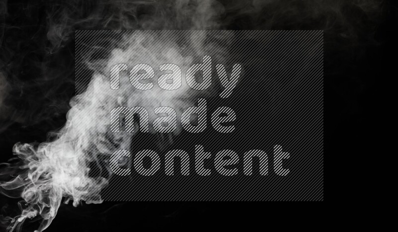 irregular white smoke on black background.