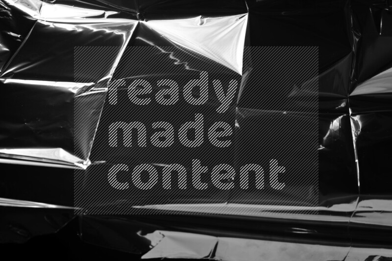 Plastic wrap texture on black background