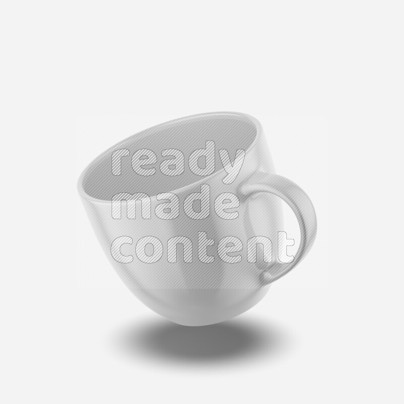 Ceramic glossy mug mockup isolated on white background 3d rendering