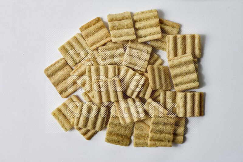 Crackers snacks on white background